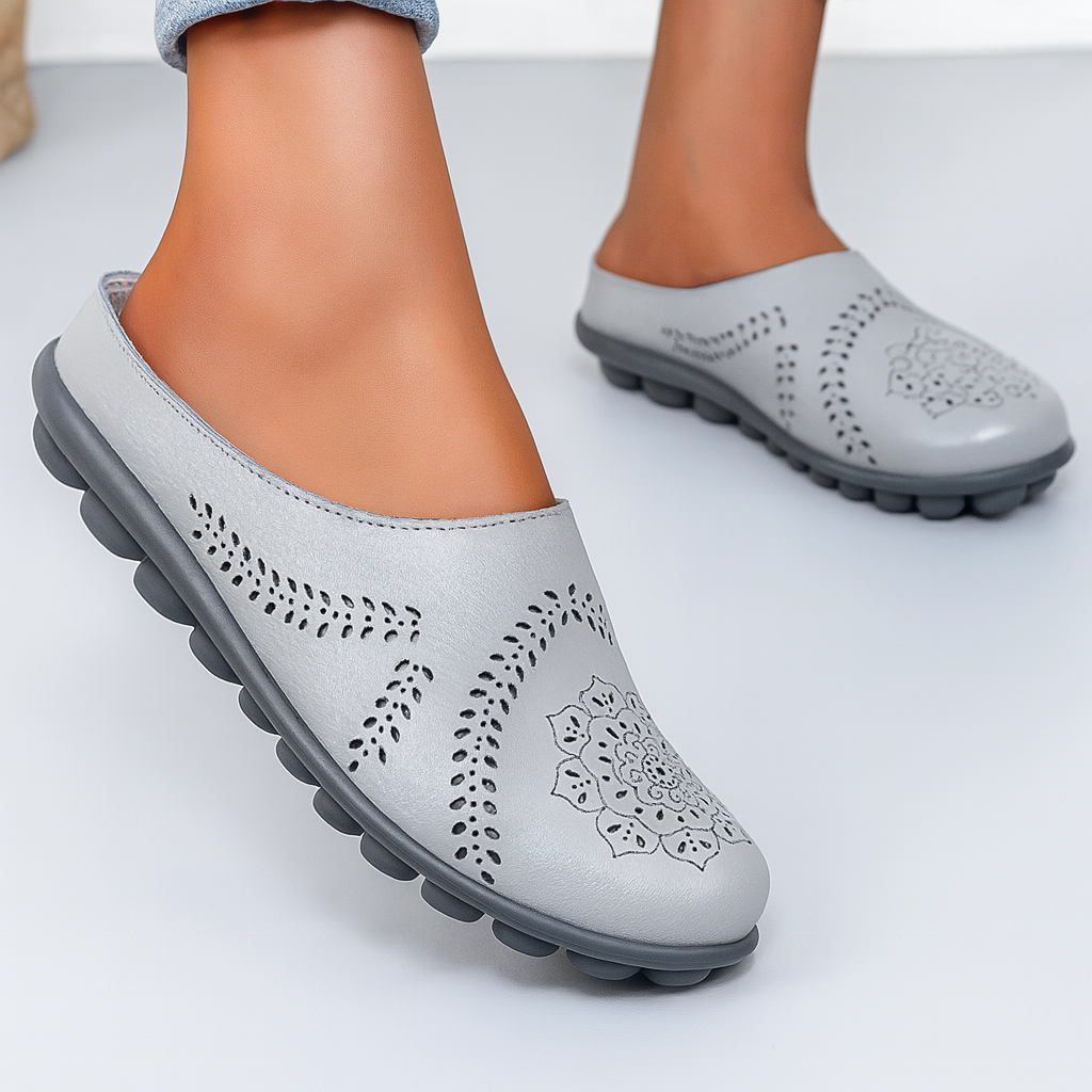 Women's Perforated Slip-On Mules | Breathable Comfort