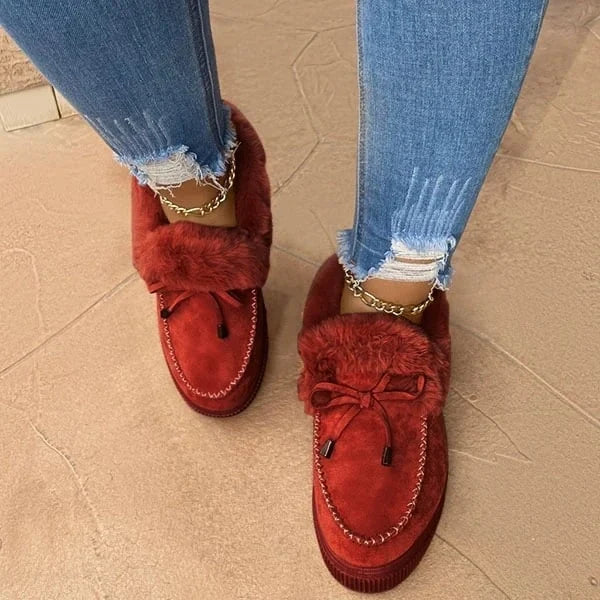 Warm Fleece-Lined Round-Toe Cotton Shoes