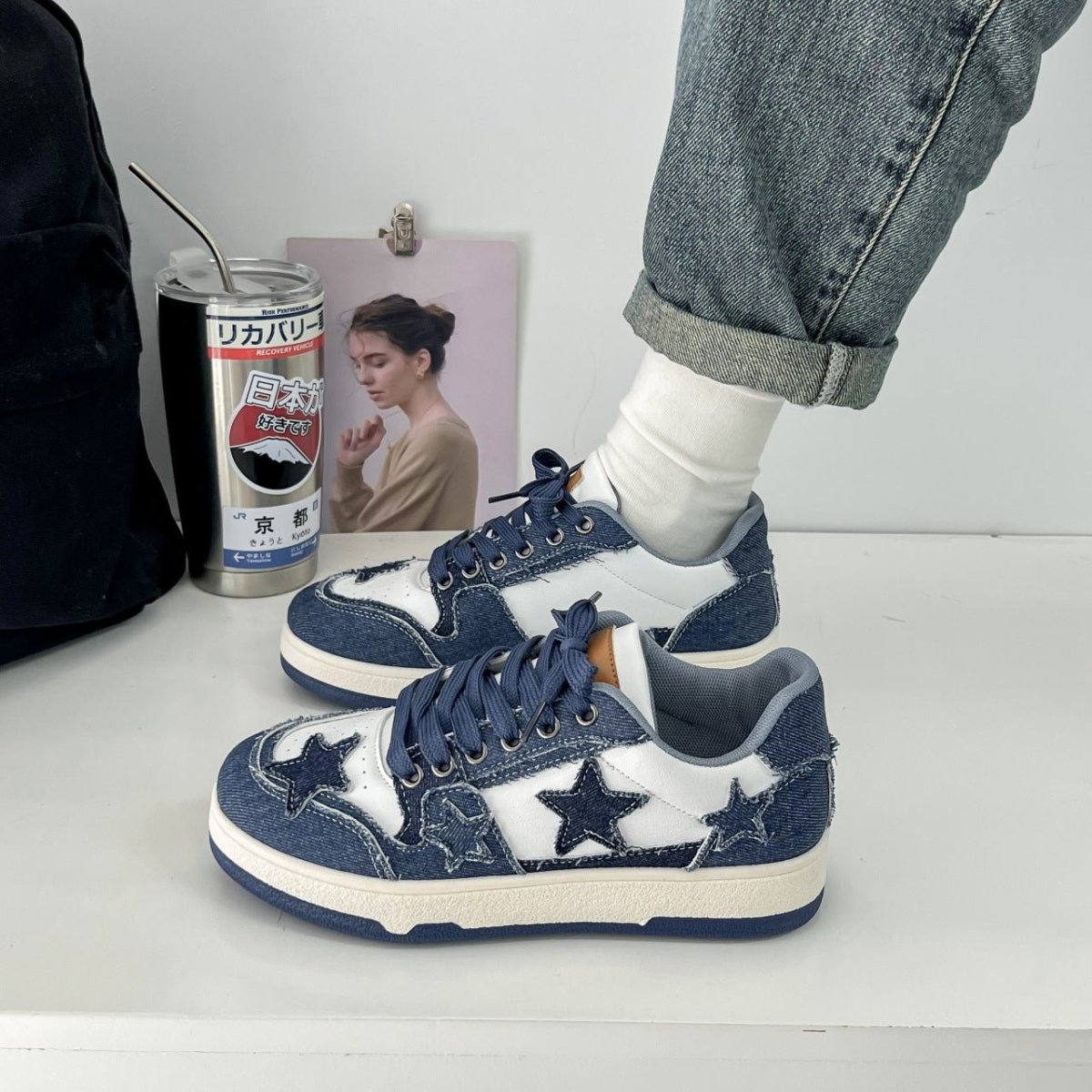 Star Patch 90s-Inspired Low-Top Sneakers