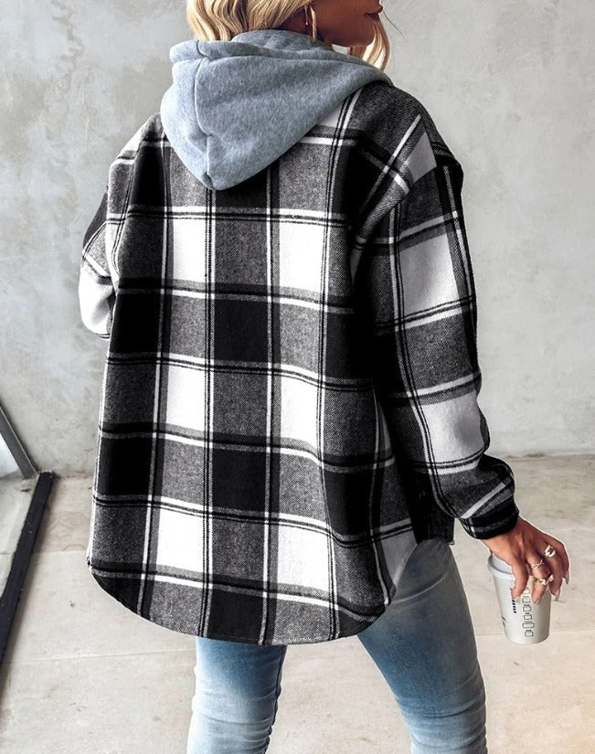 Printed Drawstring Hoodie With Kangaroo Pocket