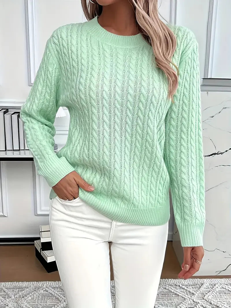 Dianna Cable Knit Long Sleeve Sweater