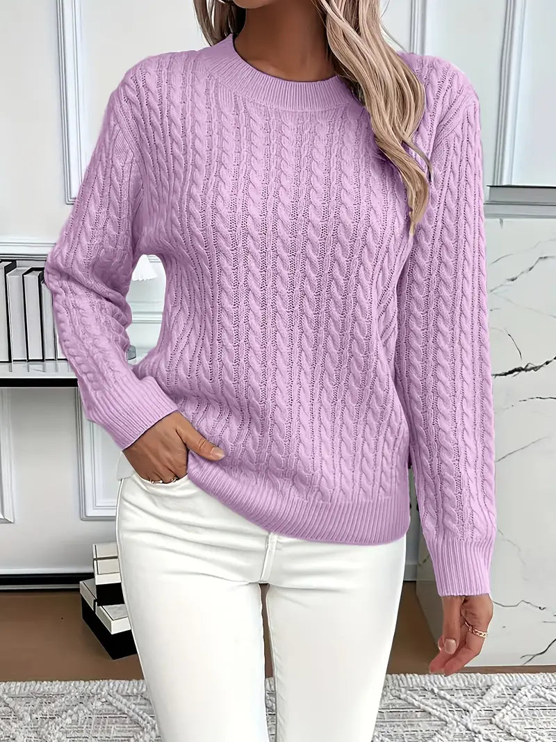 Dianna Cable Knit Long Sleeve Sweater