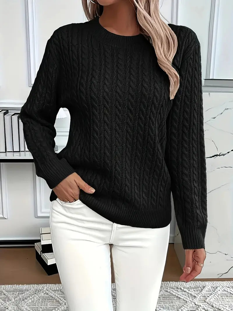 Dianna Cable Knit Long Sleeve Sweater