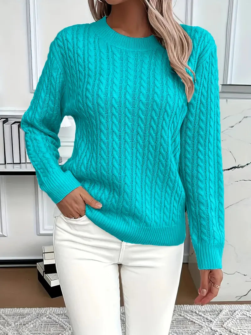 Dianna Cable Knit Long Sleeve Sweater