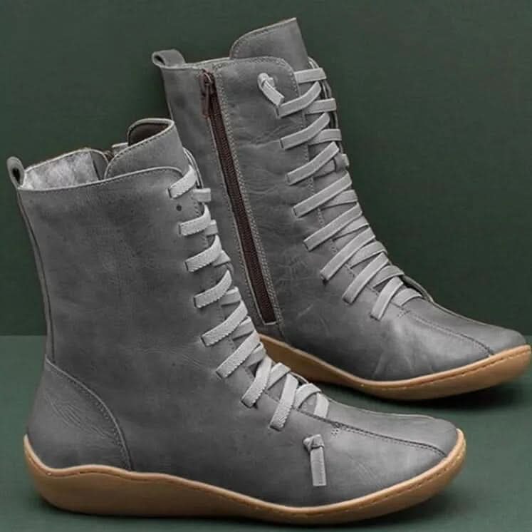 Minimalist Lace-Up Ankle Boots