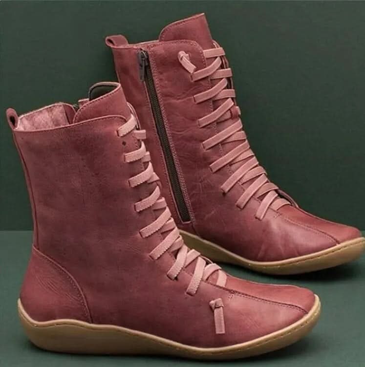 Minimalist Lace-Up Ankle Boots