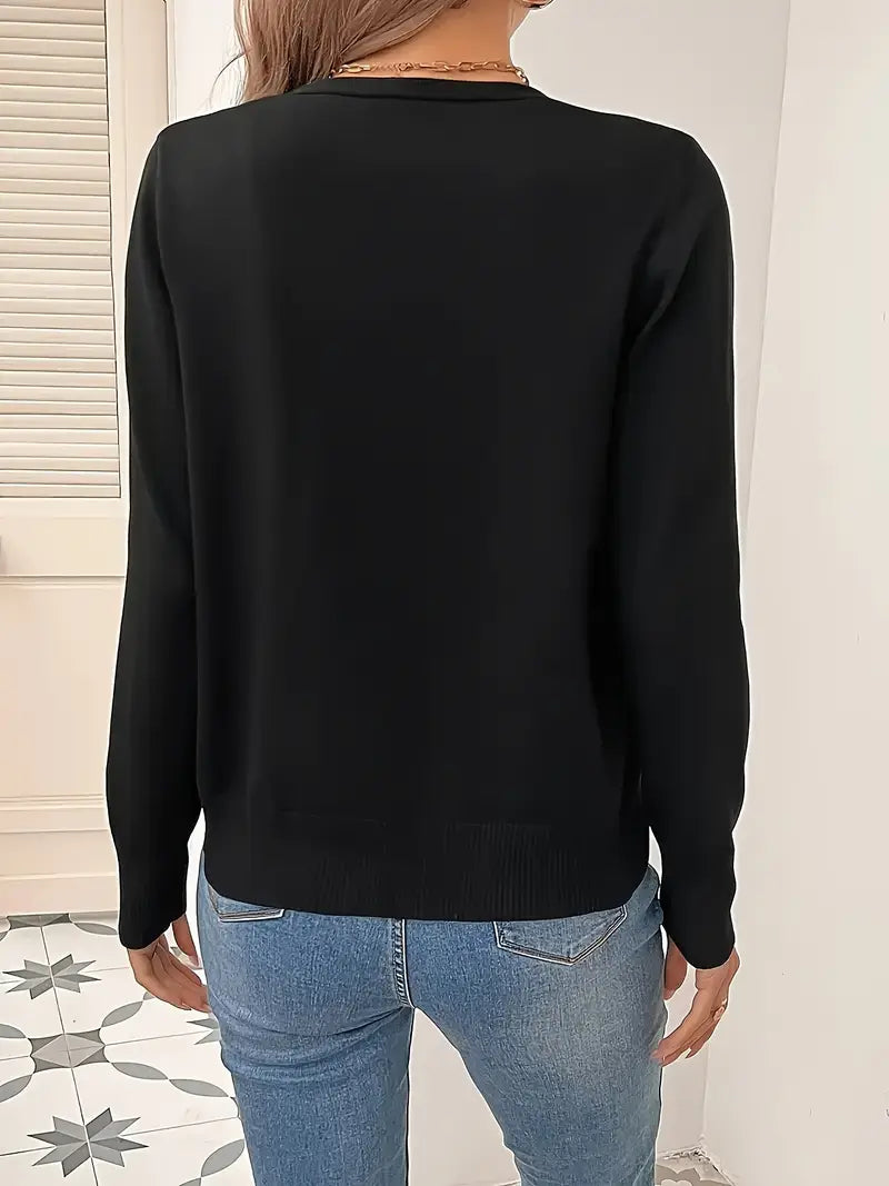 Minimalist V Neck Button Front Cardigan