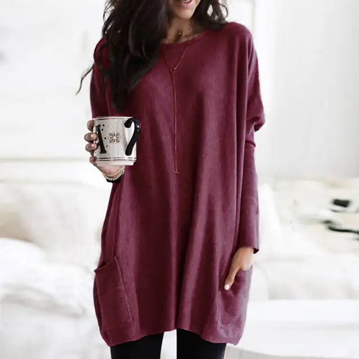 Aurelia Oversized Pocket Tunic Sweater