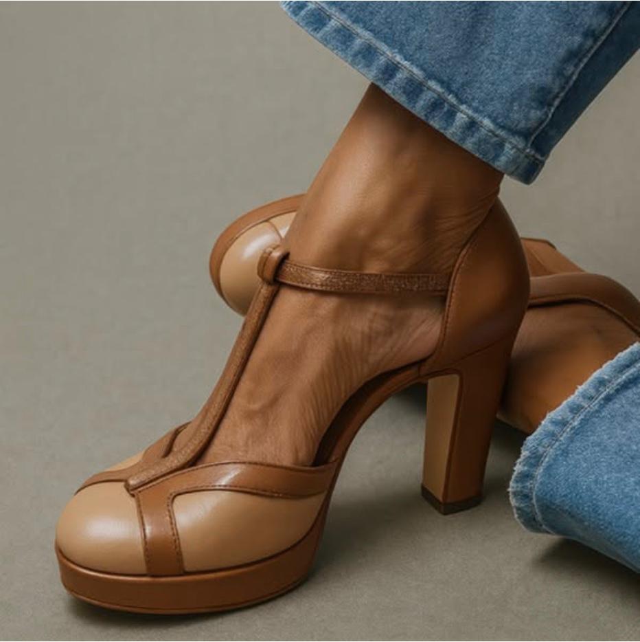 Orthopedic Ankle-Strap Open-Toe Heeled Sandals