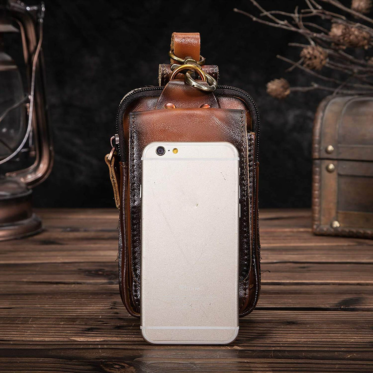 Cowhide Leather Adjustable Waist Bag
