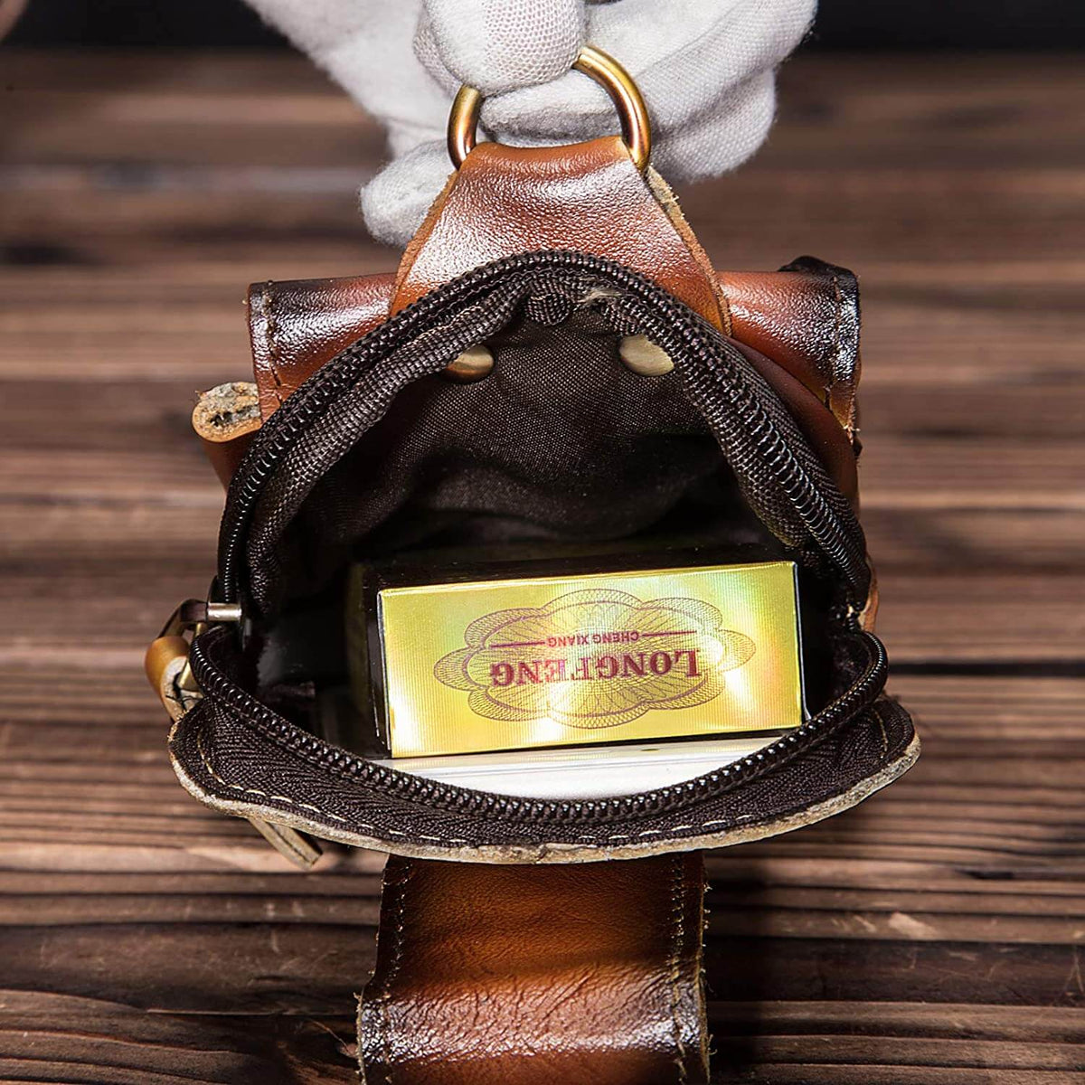 Cowhide Leather Adjustable Waist Bag