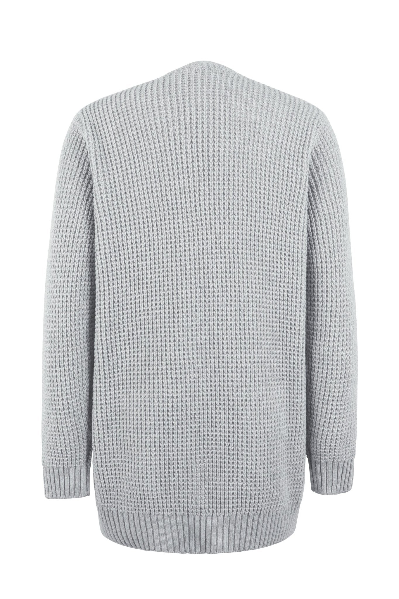 Long V Neck Cardigan With Front Pockets