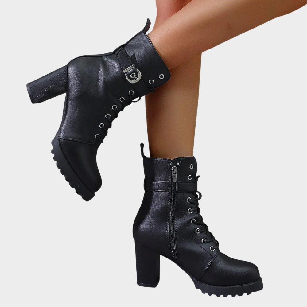 Flared Heel Ankle Boots