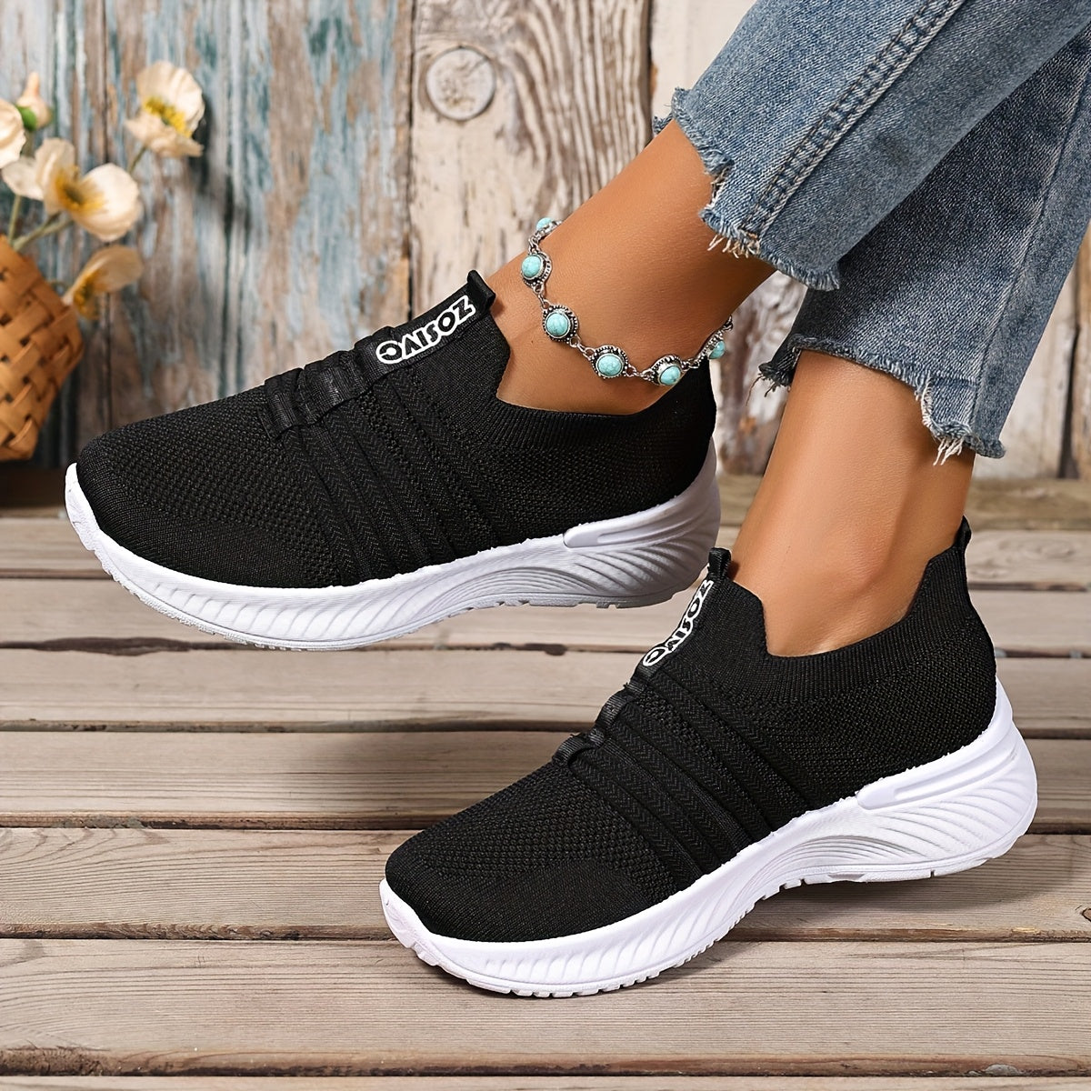 Women's Slip-On Walking Shoes with Cushioned Sole