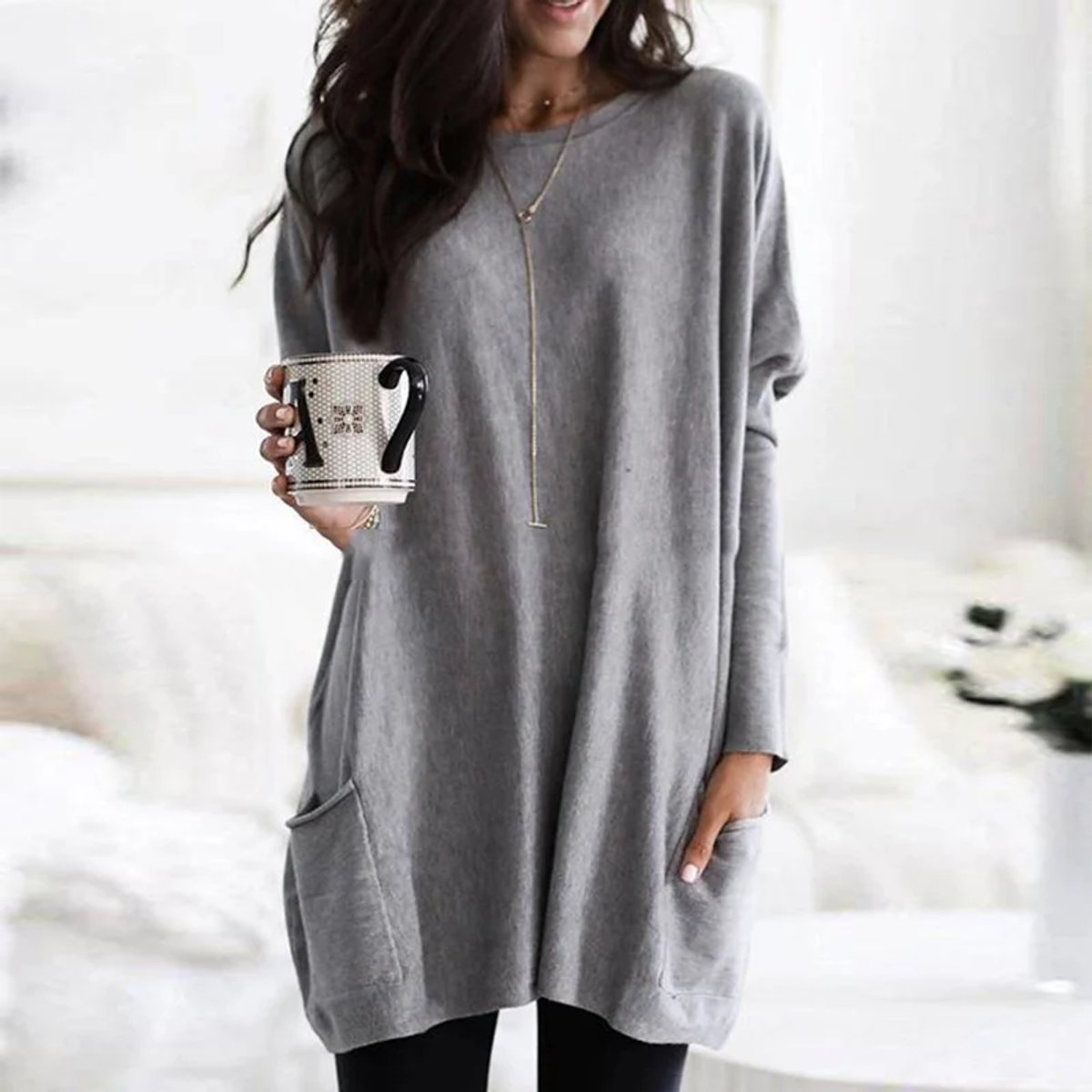 Aurelia Oversized Pocket Tunic Sweater