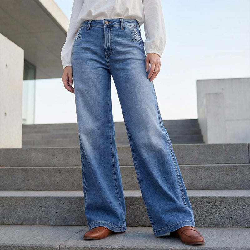 Women's Retro High-Waist Wide-Leg Jeans