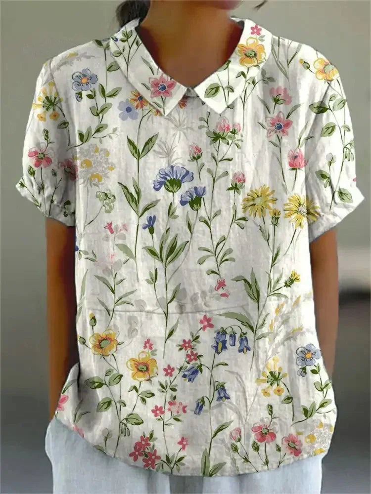 Relaxed Floral Print Casual Shirt