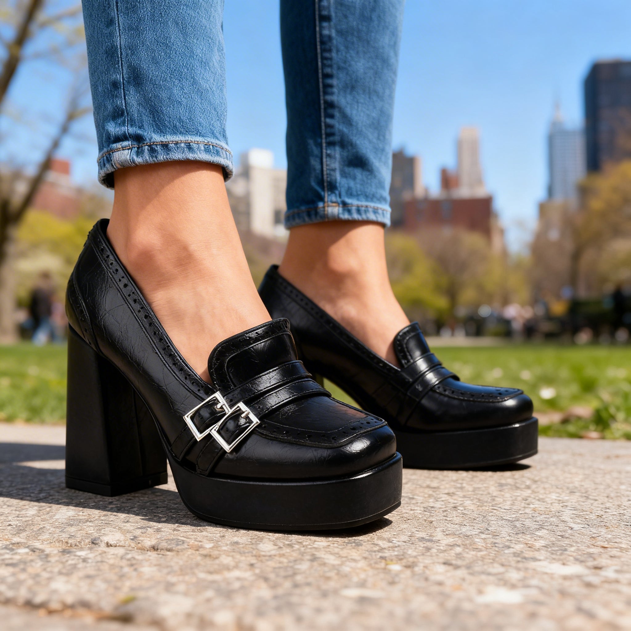 Brogue Loafers with Cushioned Insole