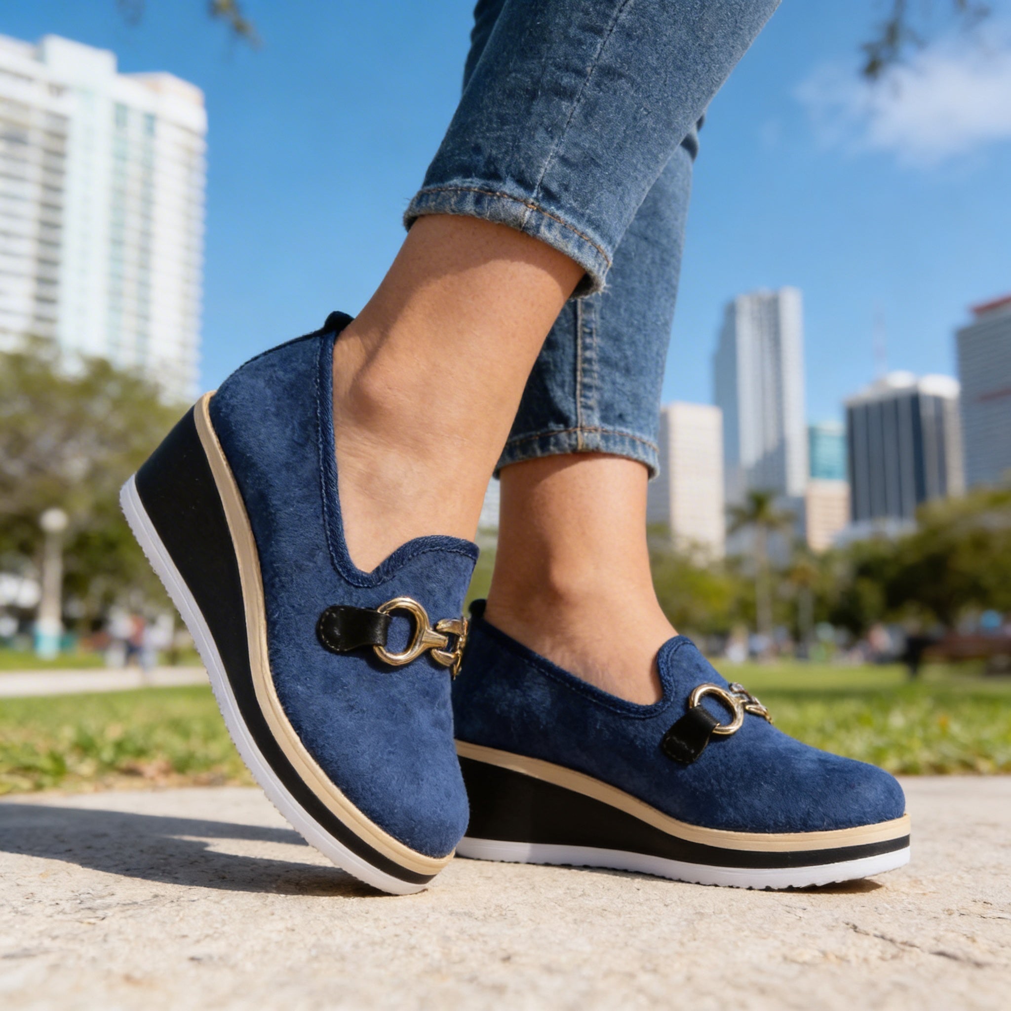 Orthopedic Platform Loafers with Buckle