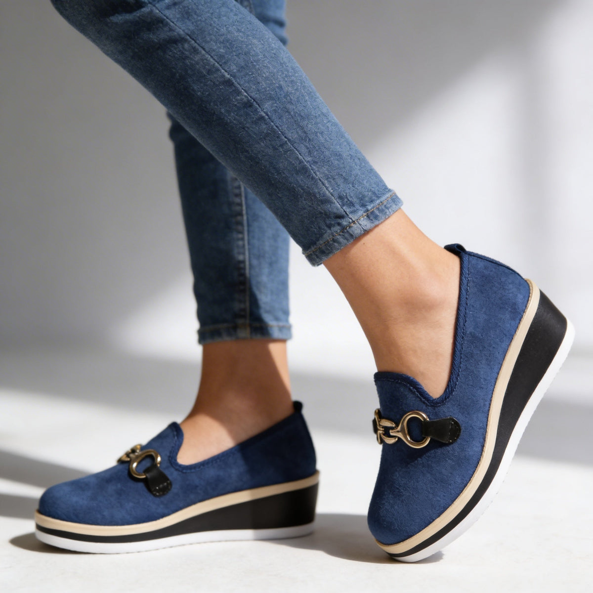 Orthopedic Platform Loafers with Buckle