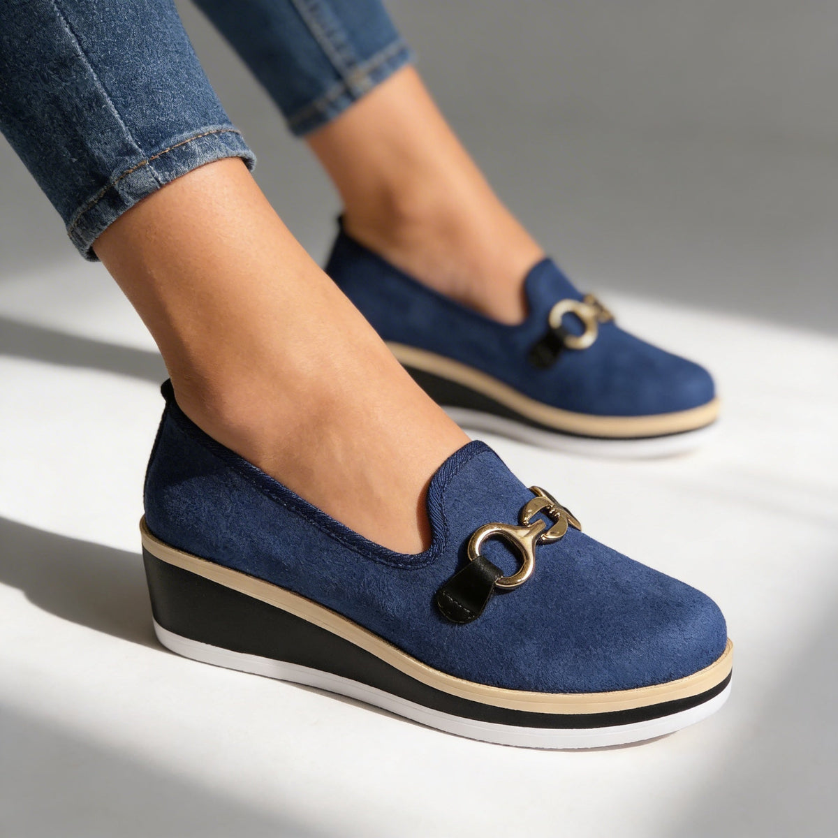 Orthopedic Platform Loafers with Buckle