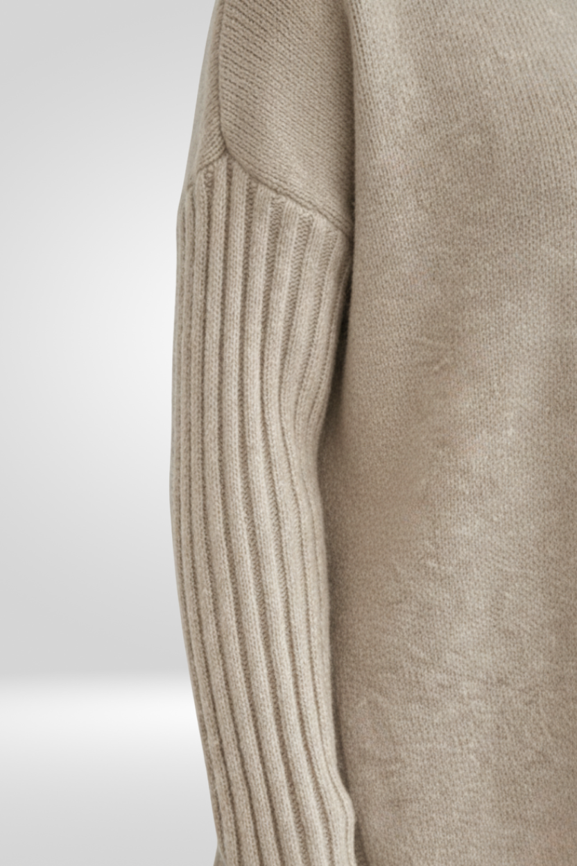 Oversized Turtleneck Sweater with Asymmetric Hem
