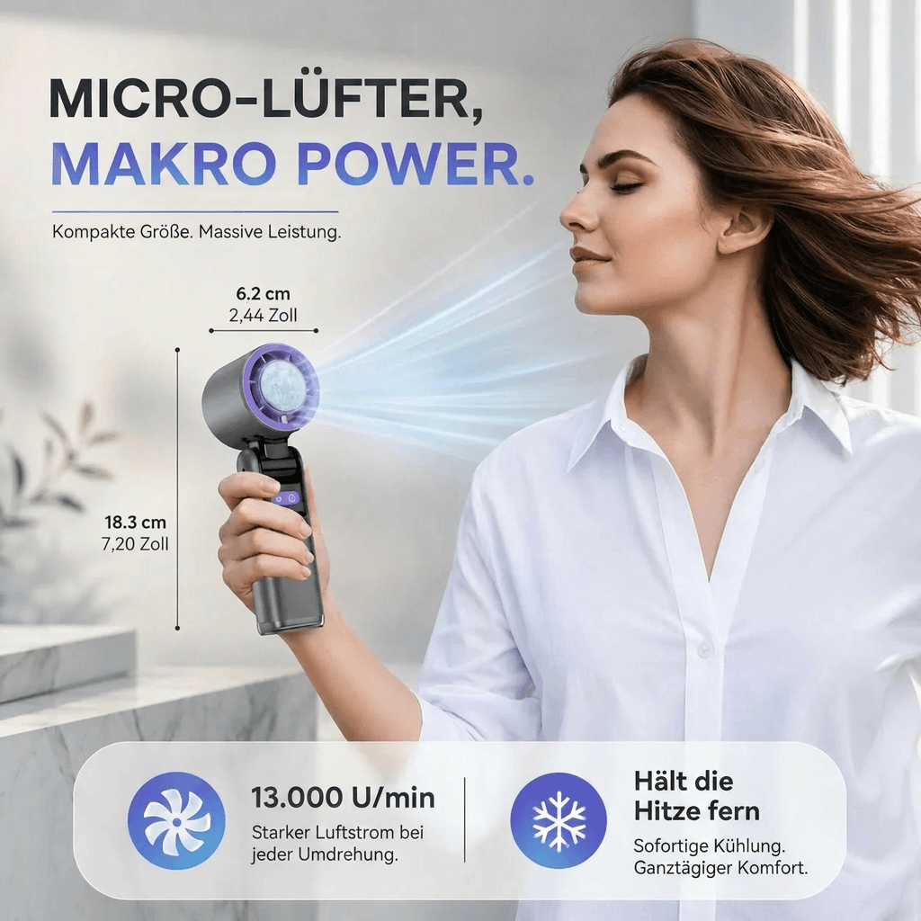 Handheld Fan with Cooling Plate, Flashlight, and 100-Speed Control