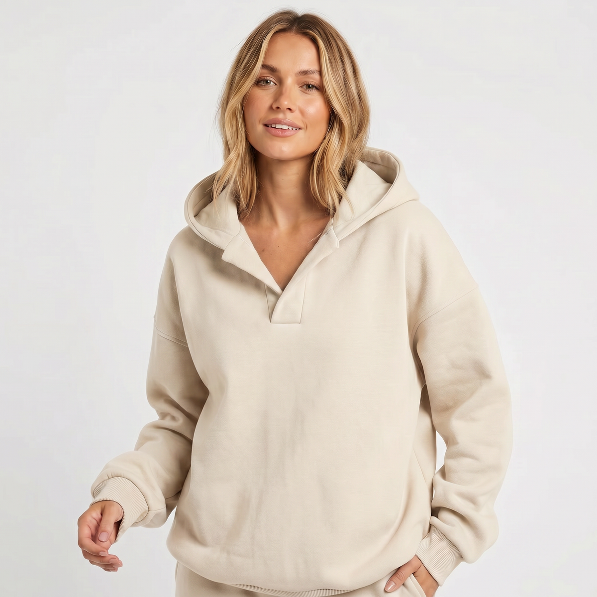 Fleece Pullover Hoodie in Relaxed Fit