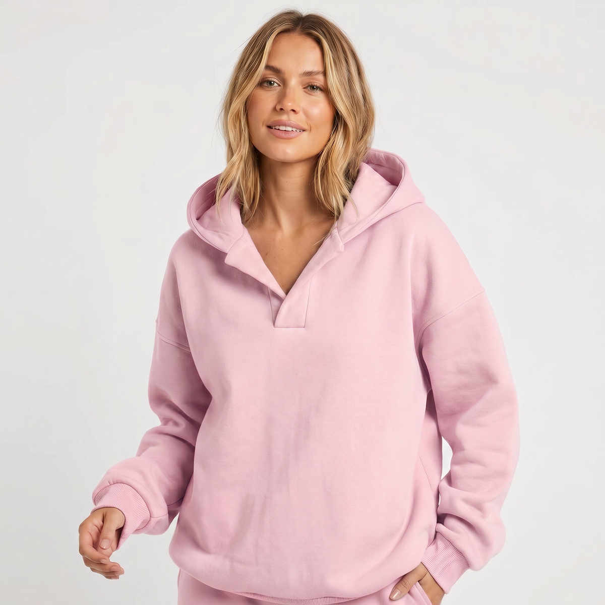 Fleece Pullover Hoodie in Relaxed Fit