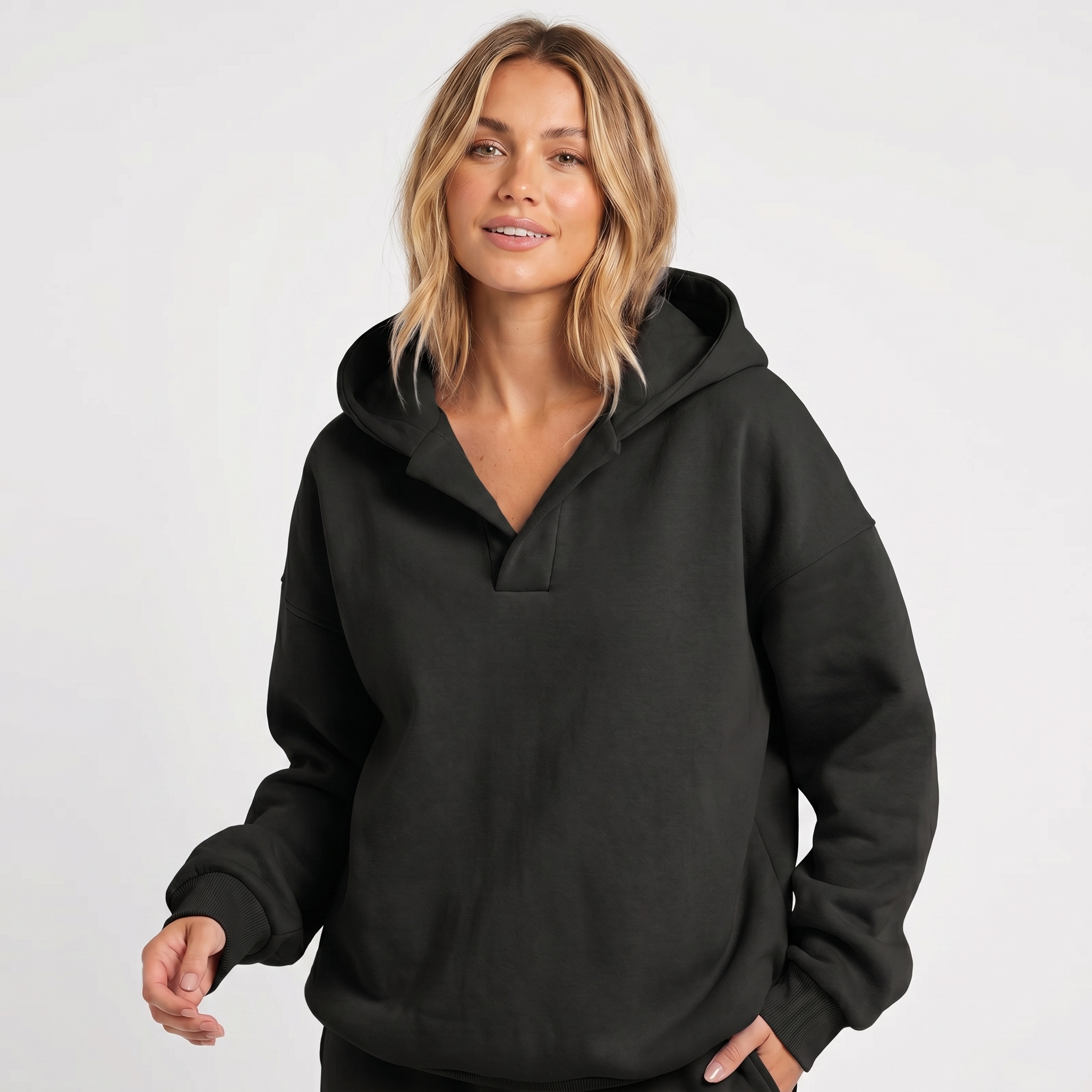 Fleece Pullover Hoodie in Relaxed Fit