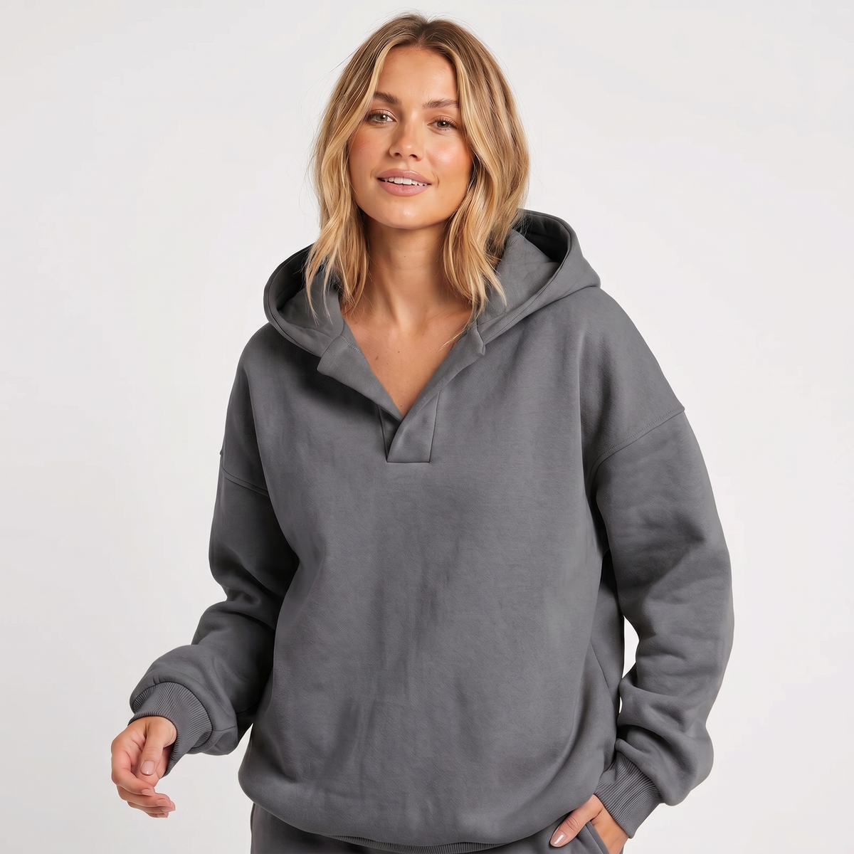 Fleece Pullover Hoodie in Relaxed Fit