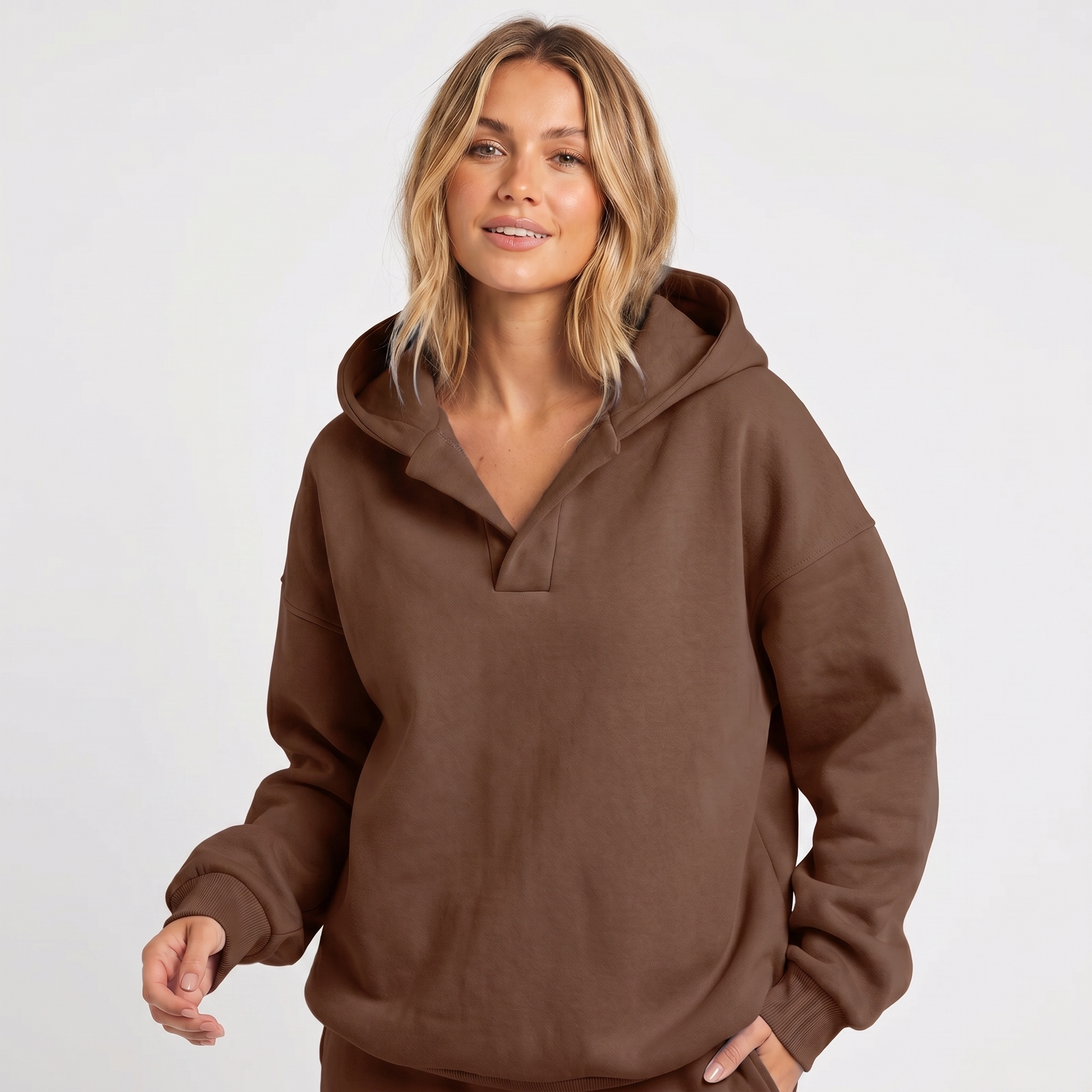Fleece Pullover Hoodie in Relaxed Fit