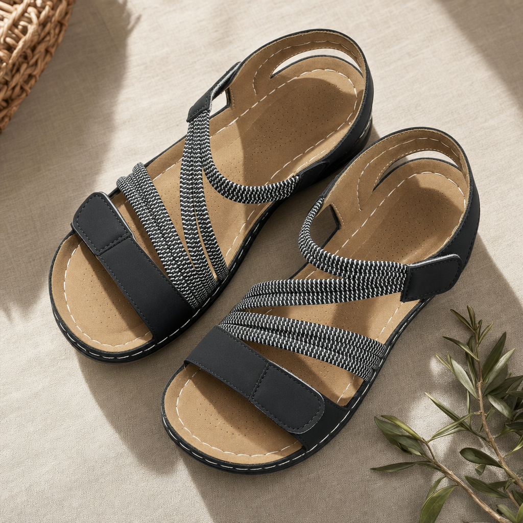 Women's Adjustable Comfort Sandals - flatlay