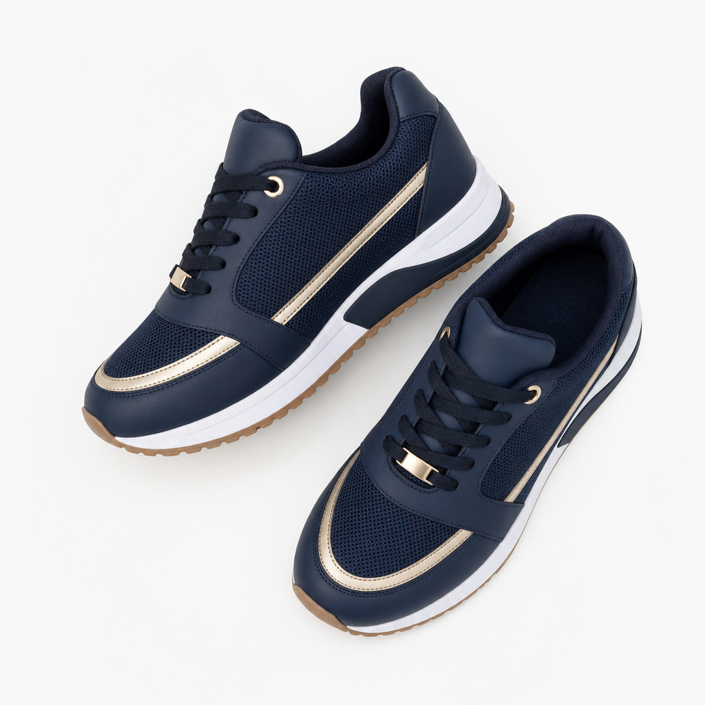 Breathable Mesh Lace-Up Athletic Sneaker - flatlay