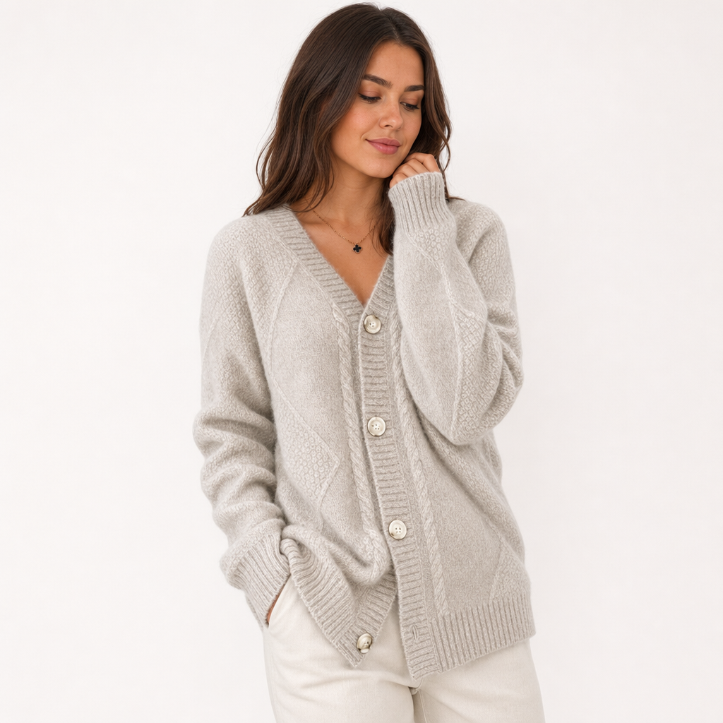 Button-Front Knit Cardigan