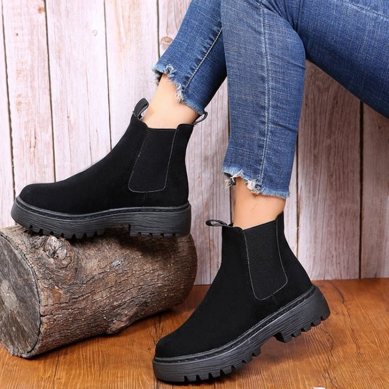 Faux Fur Lined Ankle Boots