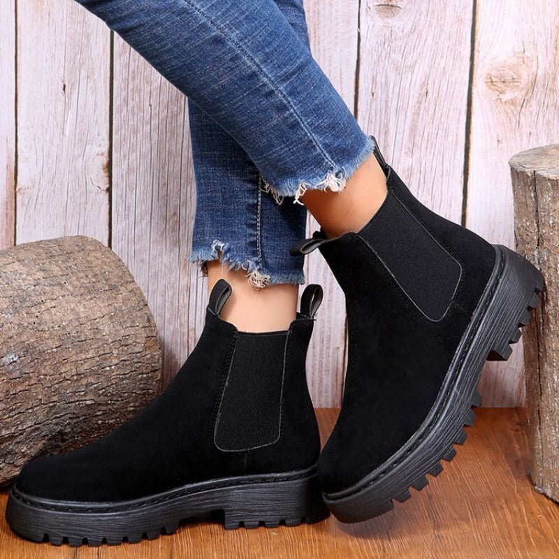 Faux Fur Lined Ankle Boots