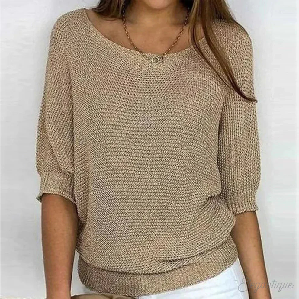 Elegant Cross Knit Layering Sweater