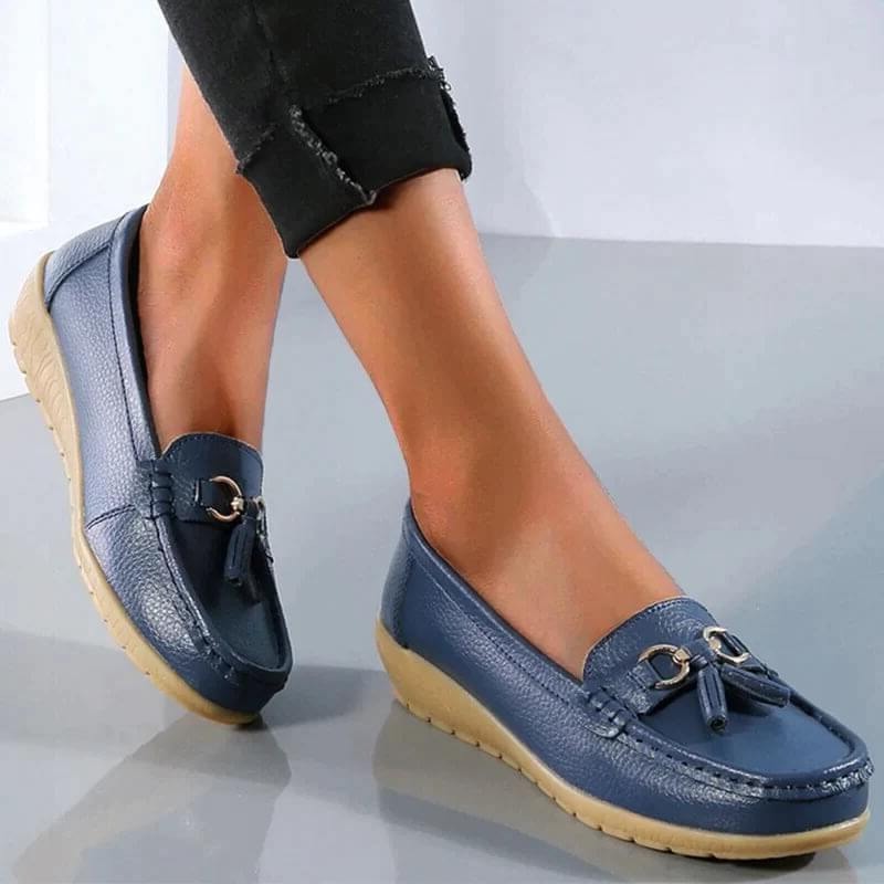 Women's Orthopedic Leather Loafers with Arch Support