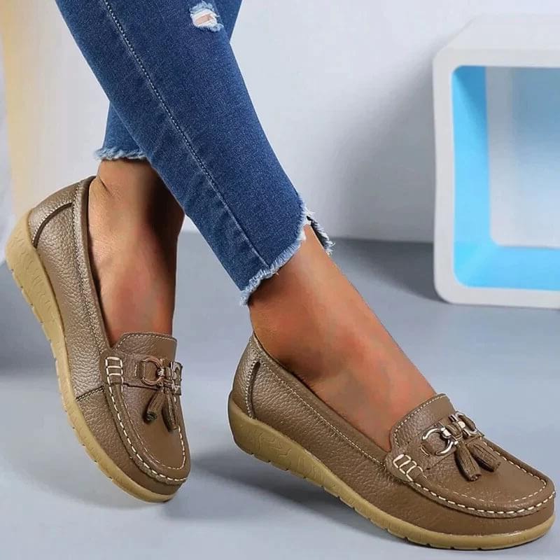 Women's Orthopedic Leather Loafers with Arch Support