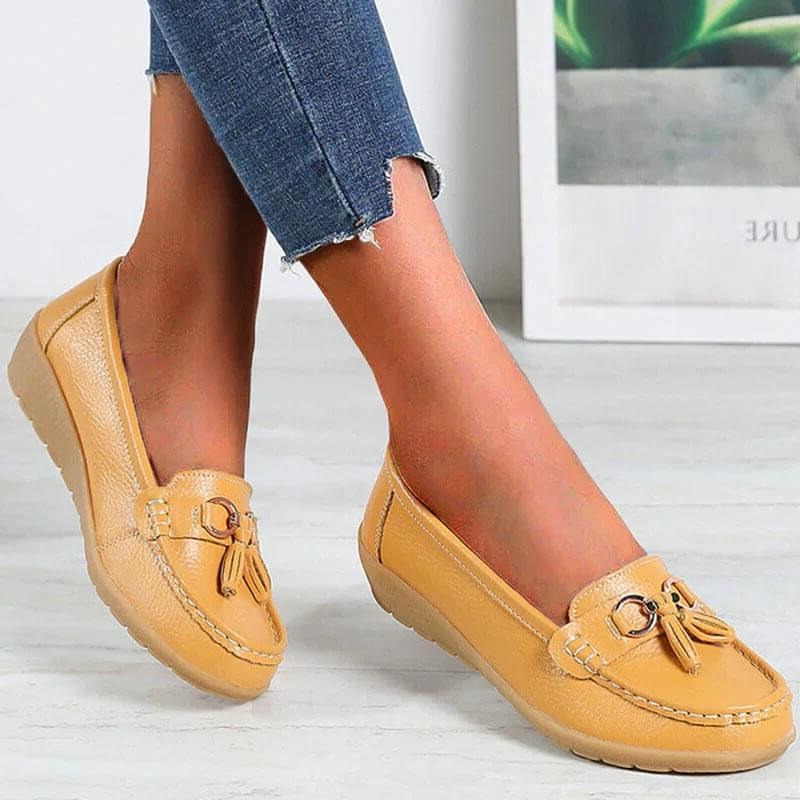 Women's Orthopedic Leather Loafers with Arch Support