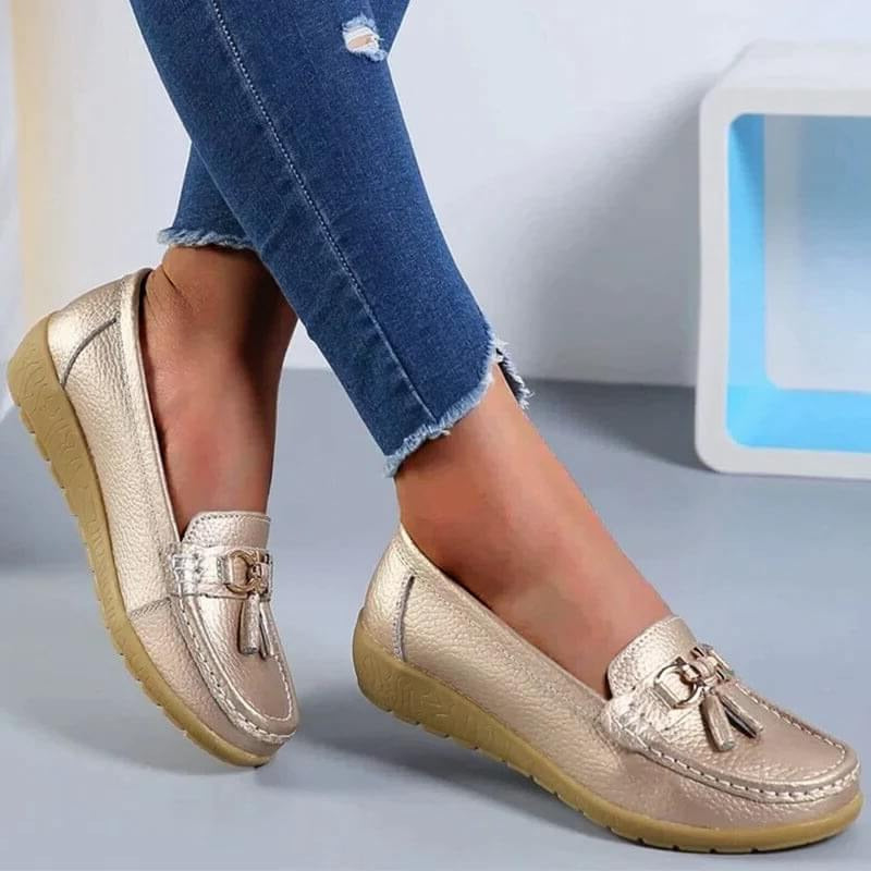 Women's Orthopedic Leather Loafers with Arch Support