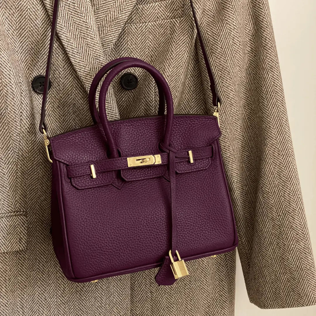 Leather Structured Shoulder Handbag