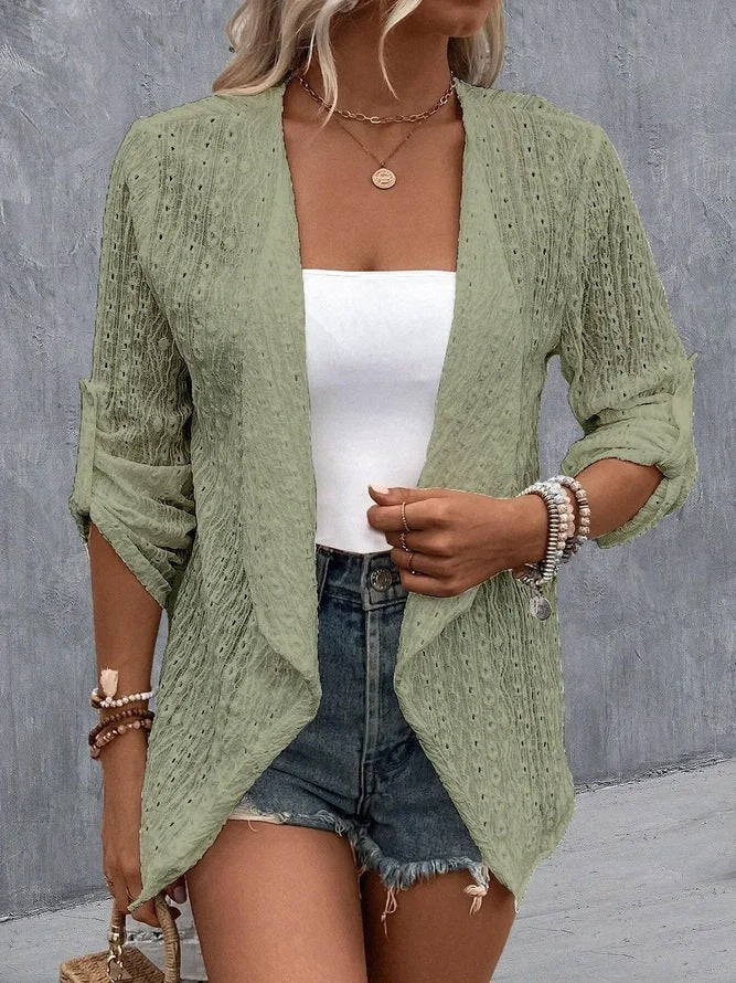 Open Front Lightweight Knit Cardigan