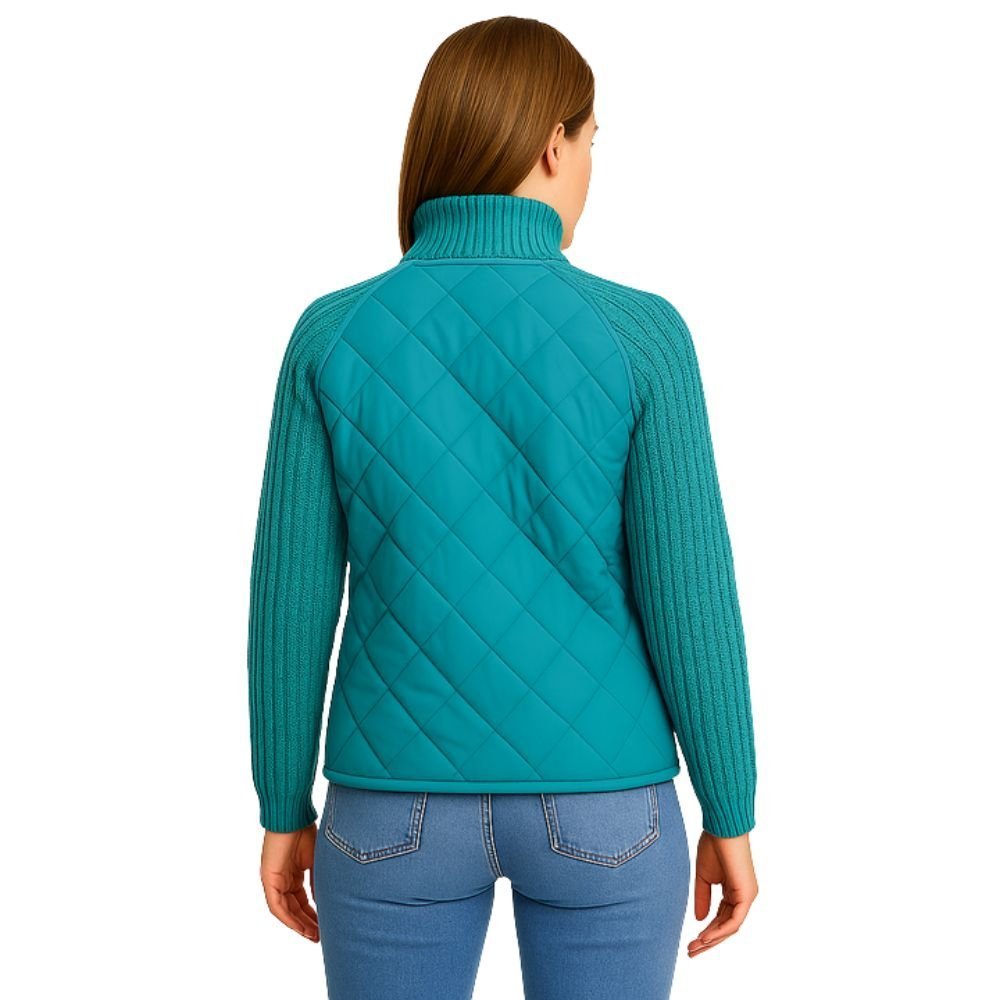 Nala Quilted Cable-Knit Sleeve Hybrid Jacket