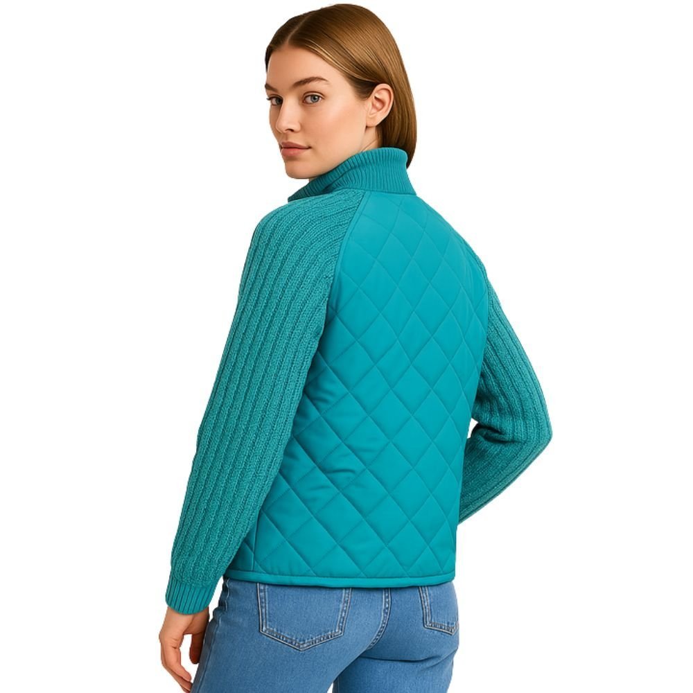 Nala Quilted Cable-Knit Sleeve Hybrid Jacket