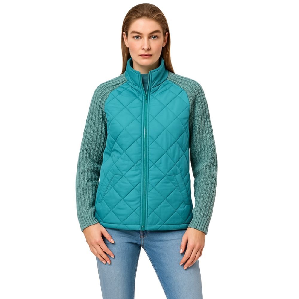 Nala Quilted Cable-Knit Sleeve Hybrid Jacket