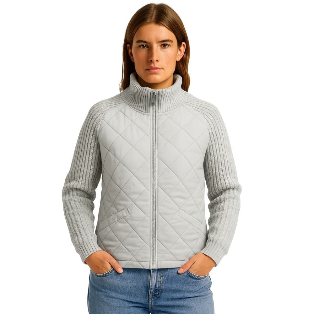 Nala Quilted Cable-Knit Sleeve Hybrid Jacket