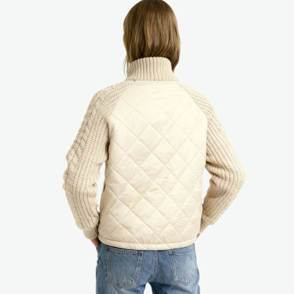 Nala Quilted Cable-Knit Sleeve Hybrid Jacket