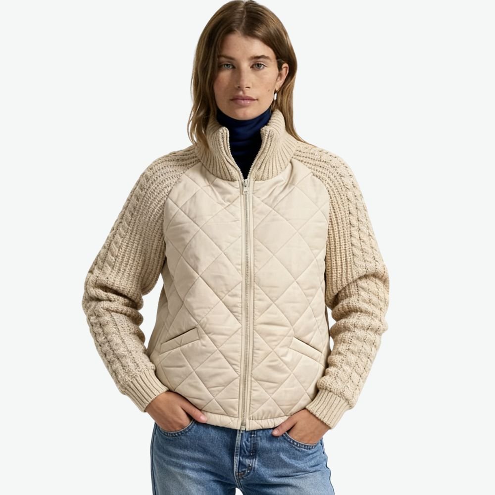 Nala Quilted Cable-Knit Sleeve Hybrid Jacket